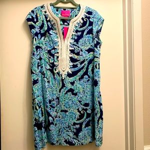 Madia Tunic Dress (High Tide Navy Scuba Doo) L NWT